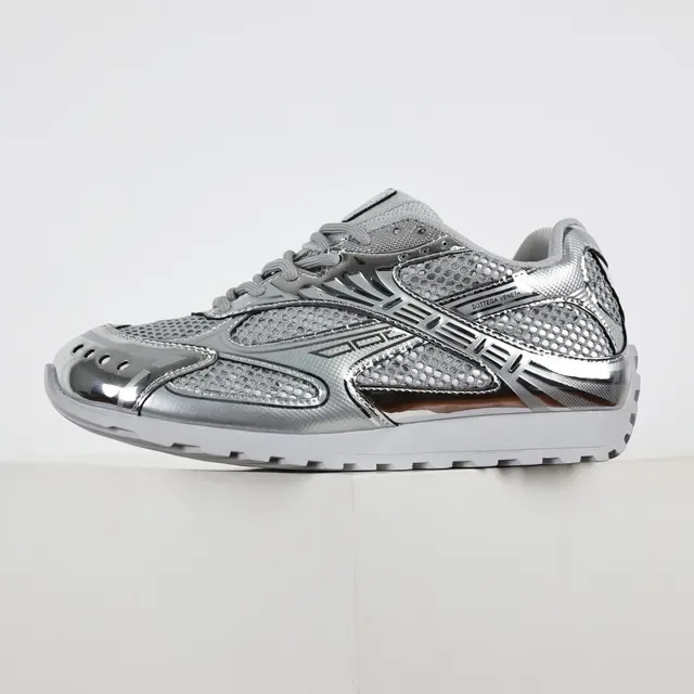 ASICS Silver White Metallic Reflective Overlays Breathable Mesh Upper Lifestyle Sneakers 9