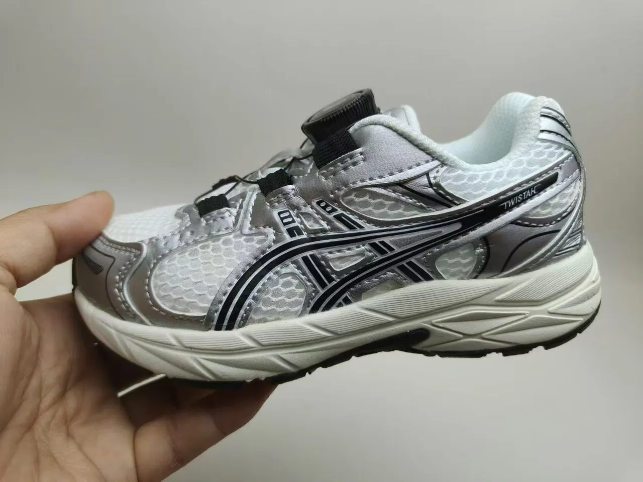 ASICS Twista Navy and Silver Running Shoes 4