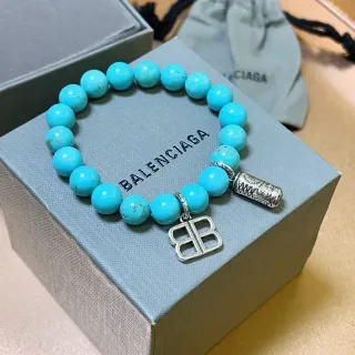 Balenciaga BB Beads pulsera de turquesa y tono plateado