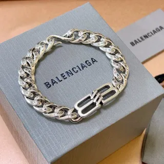 Balenciaga BB Chain Bracelet Silver-Tone Metal Bracelet