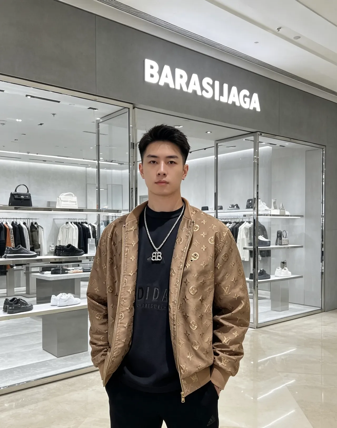 Balenciaga BB Chain 银色 Chunky Curb-Link Sculpted Interlocking Pendant 项链 7