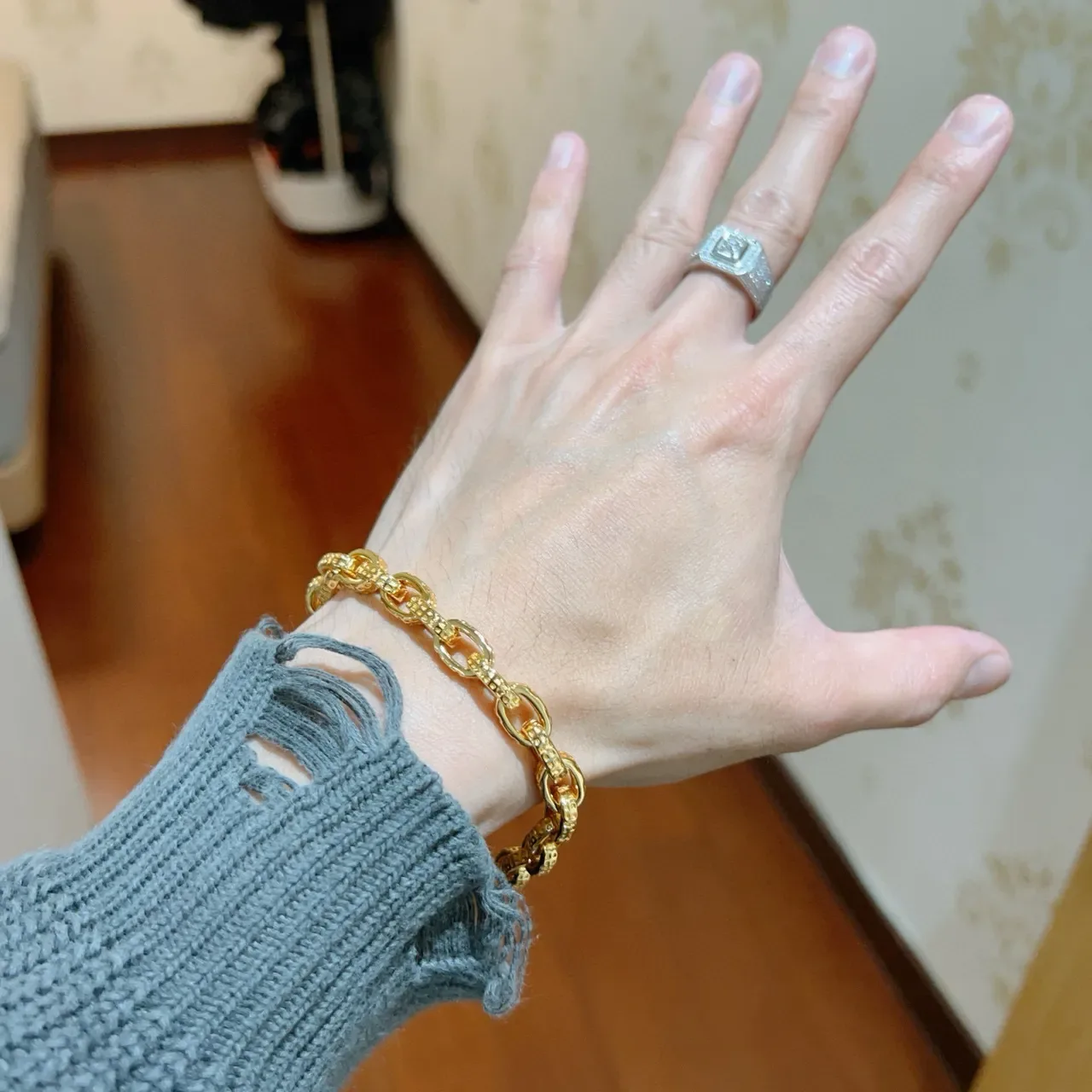Balenciaga Pulsera Chunky Oval-Link Dorado 4