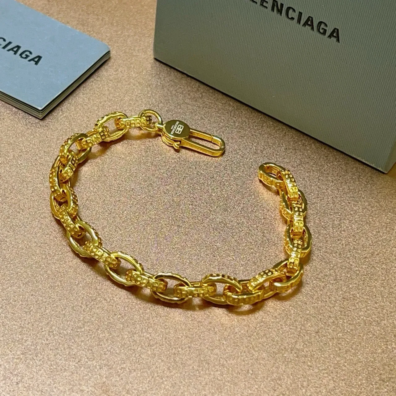 Balenciaga Pulsera Chunky Oval-Link Dorado 6