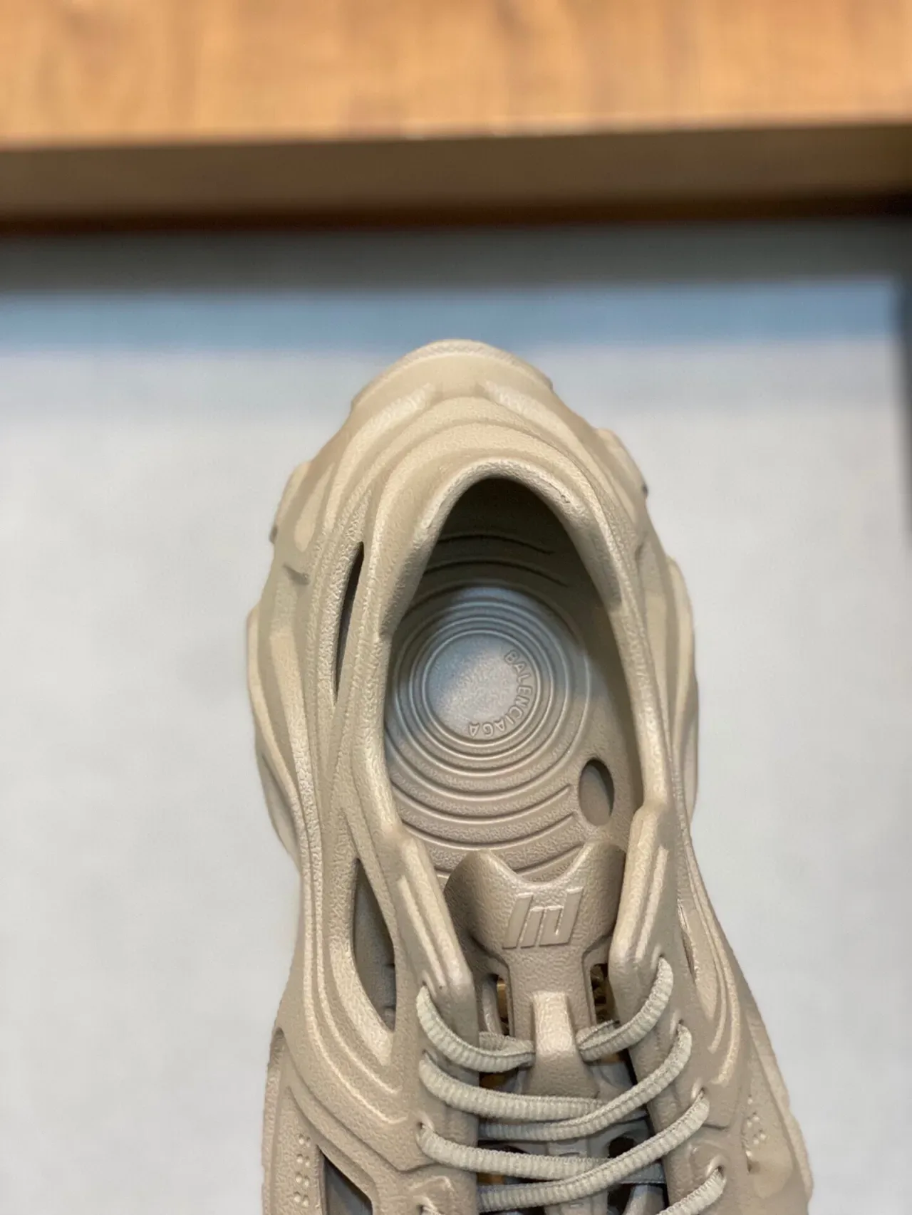 Balenciaga Defender Beige Monolithic Cutout Chunky Sneakers 7
