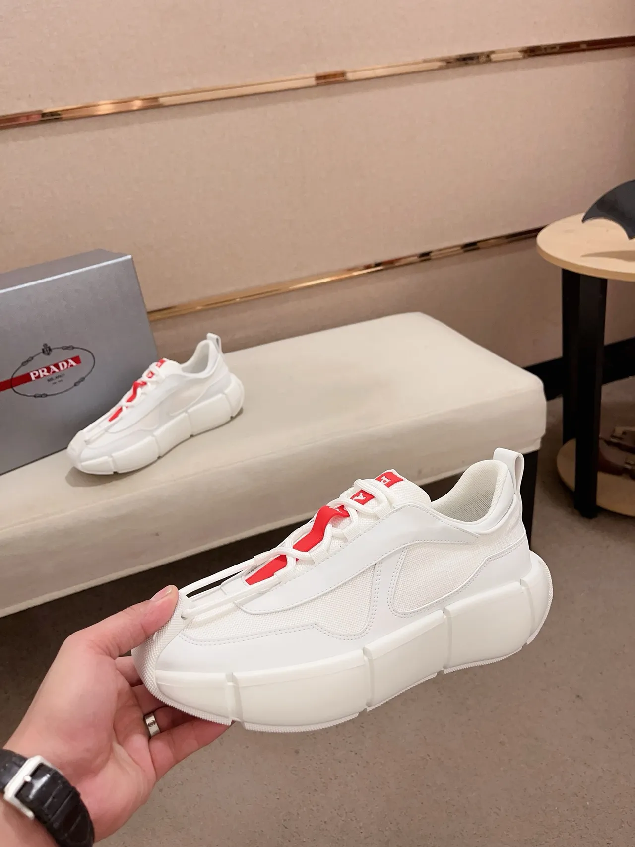 Balenciaga Defender White Red Chunky Sneakers 3
