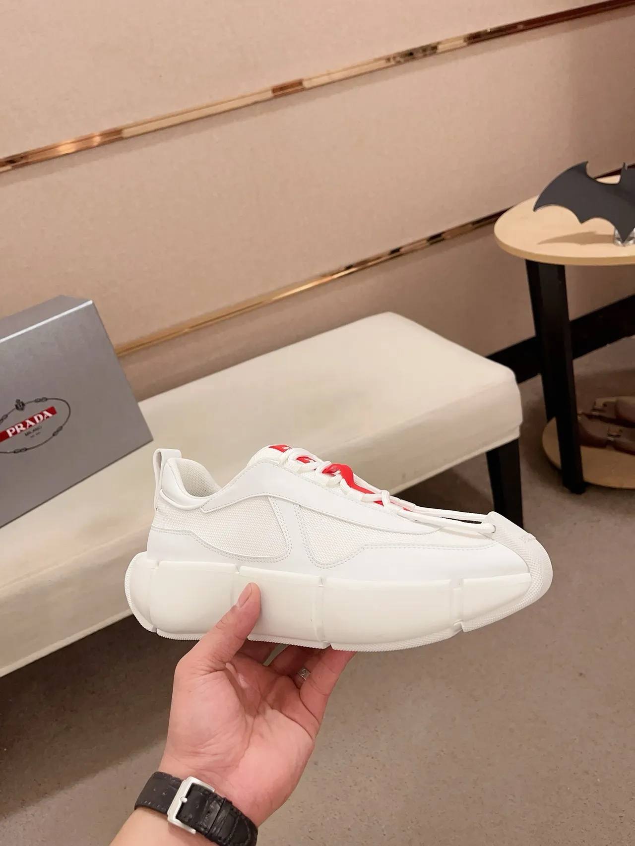 Balenciaga Defender White Red Chunky Sneakers 4