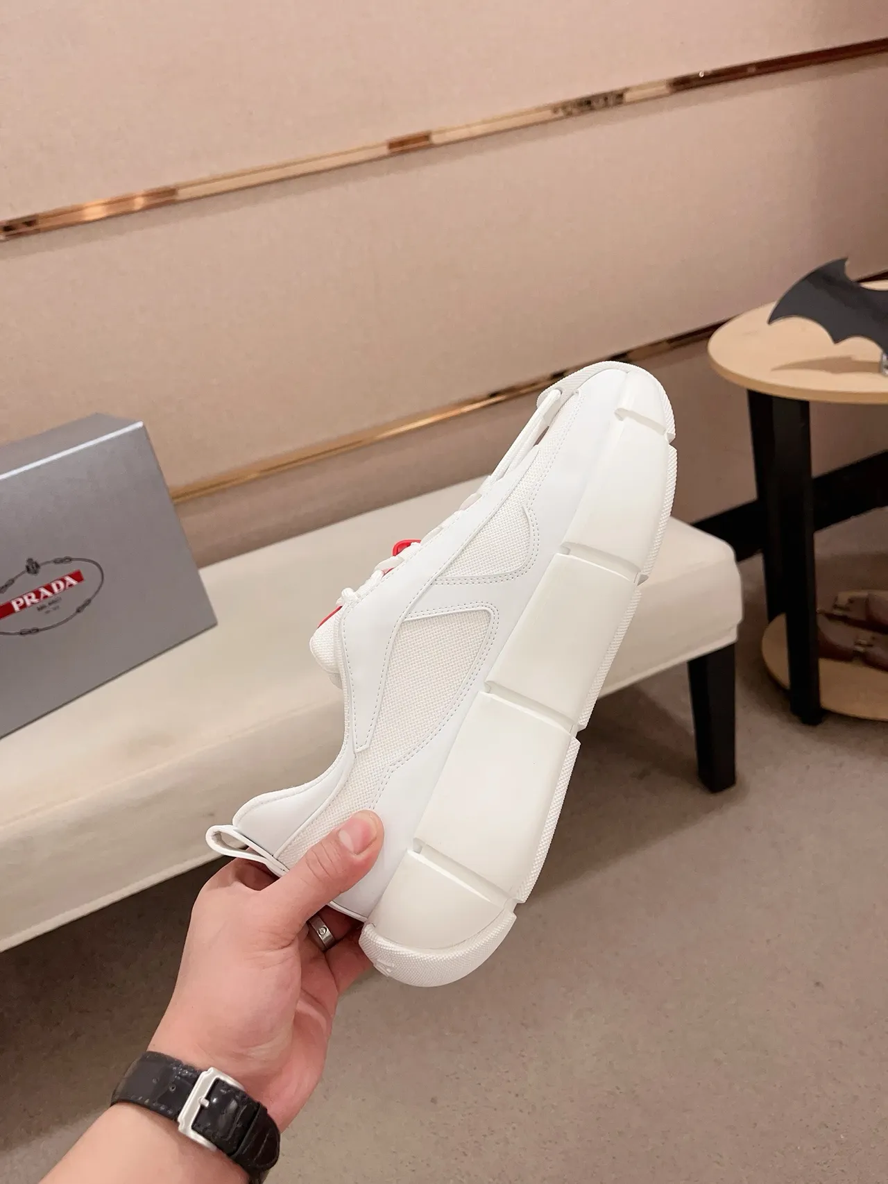 Balenciaga Defender White Red Chunky Sneakers 5