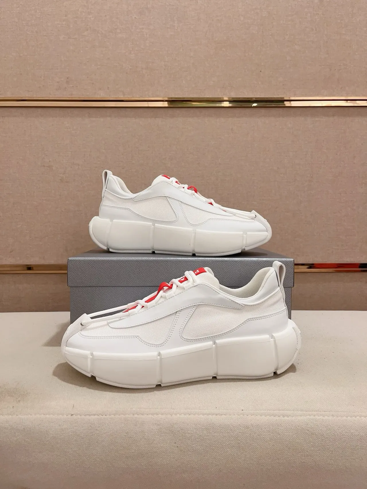 Balenciaga Defender White Red Chunky Sneakers 6