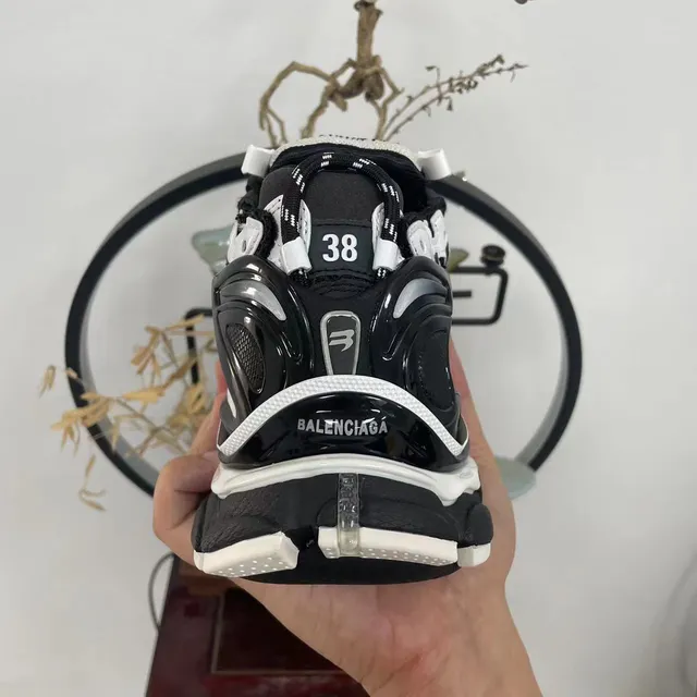 Balenciaga Runner Black and White Chunky Sneakers 4