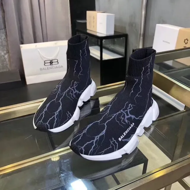 Balenciaga Speed Trainer Zapatillas Lifestyle impresión de rayo relámpago negro 3