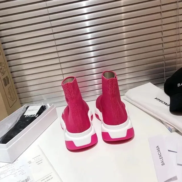 Balenciaga Speed Trainer Tênis Lifestyle Rosa e Branco 2