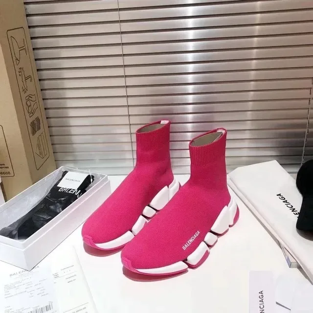 Balenciaga Speed Trainer Tênis Lifestyle Rosa e Branco 3