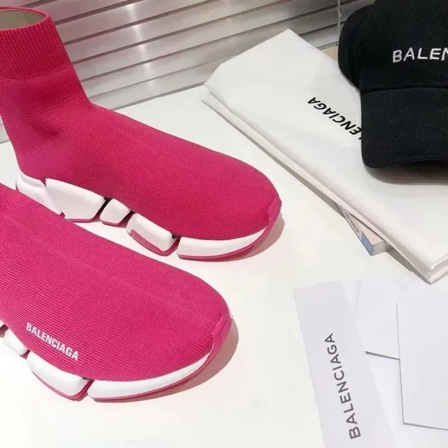 Balenciaga Speed Trainer Tênis Lifestyle Rosa e Branco 5