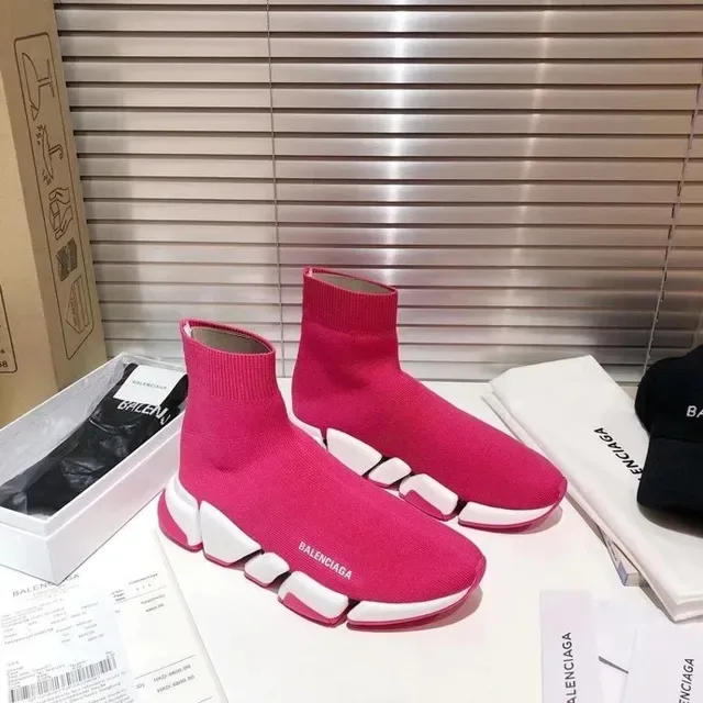 Balenciaga Speed Trainer Tênis Lifestyle Rosa e Branco 6