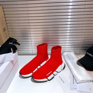 Balenciaga Speed Trainer लाल সাদা কালো লাইফস্টাইল স্নিকার্স