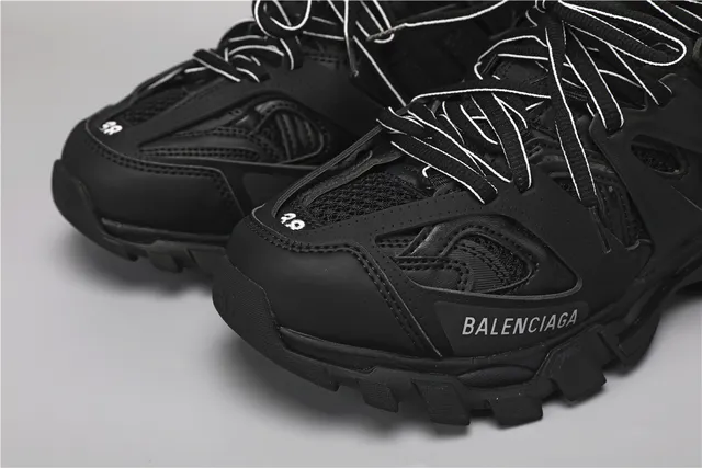 Balenciaga Track Sneaker Zapatos negros con suela gruesa 4