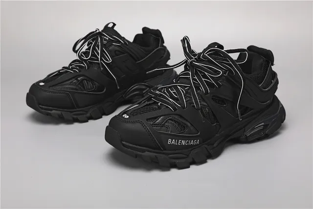 Balenciaga Track Sneaker Zapatos negros con suela gruesa 5