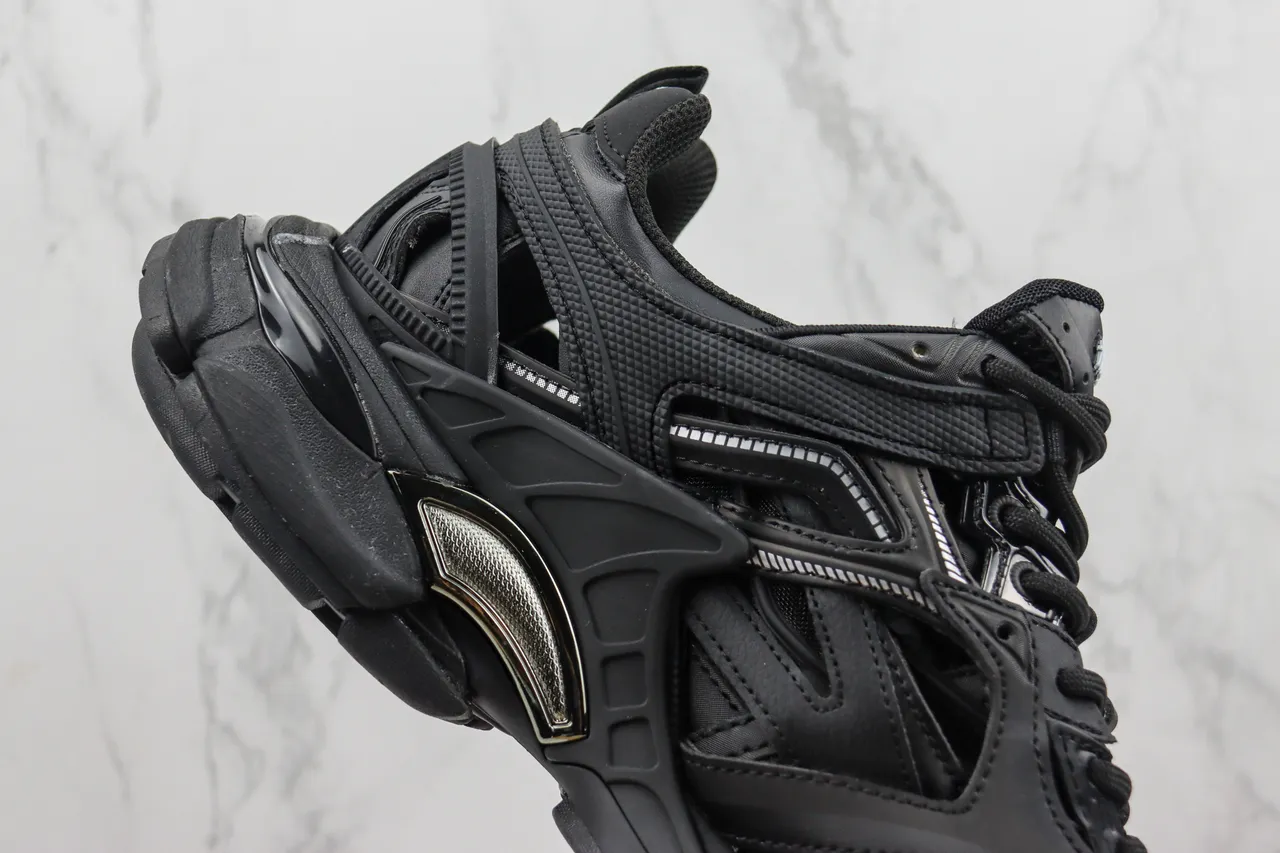 Balenciaga Track Trainer Chaussures épaisses monochromes noires 5