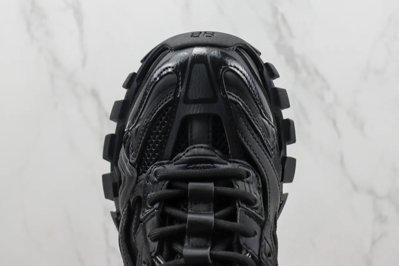 Balenciaga Track Trainer Chaussures épaisses monochromes noires 6