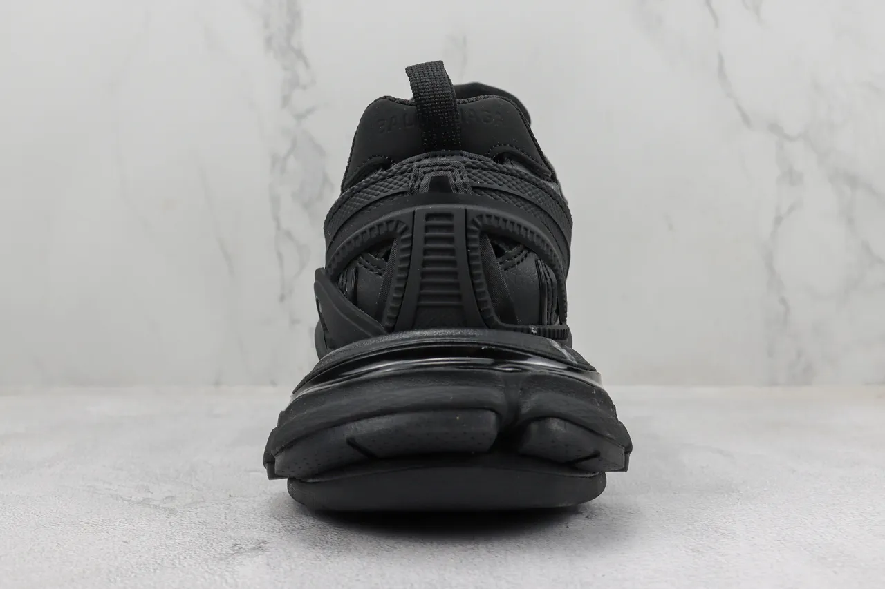 Balenciaga Track Trainer Chaussures épaisses monochromes noires 9