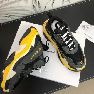 Balenciaga Triple S Black Yellow Chunky Sneakers