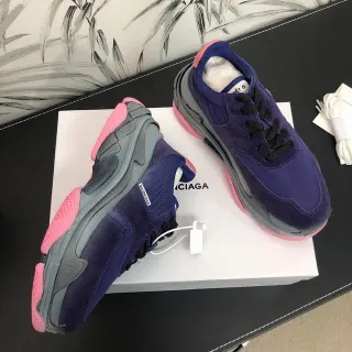 Balenciaga Triple S Purple Gray Pink Chunky Sneakers