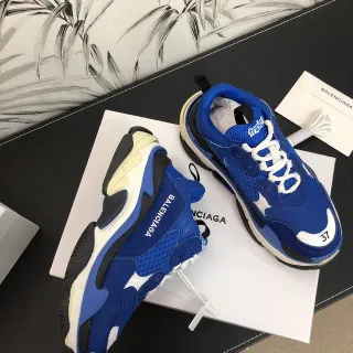 Balenciaga Triple S Runner Blue White Black Chunky Sneakers