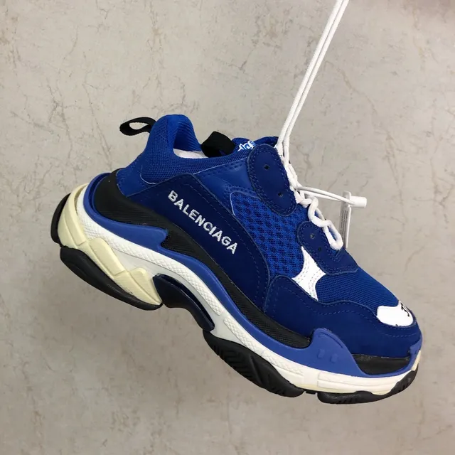 Balenciaga Triple S Runner Chaussures Chunky Bleu Blanc Noir 5
