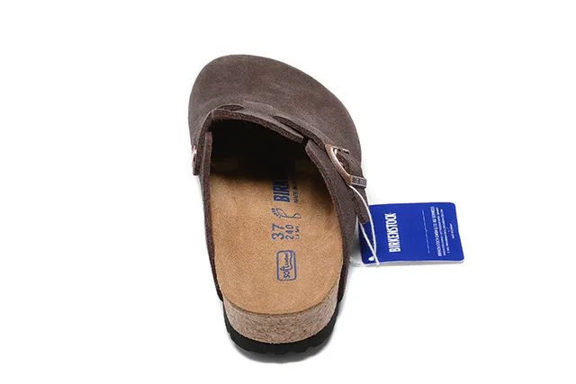 Birkenstock Arizona भूरी स्यूड क्लॉग 2