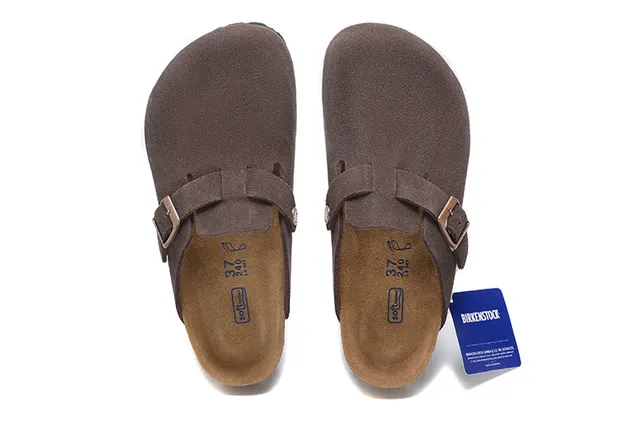 Birkenstock Arizona भूरी स्यूड क्लॉग 5