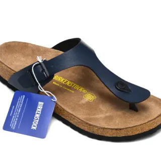 Birkenstock Arizona नेवी चमड़े की कैजुअल सैंडल