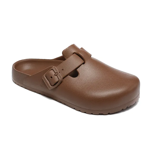Birkenstock Boston Brown Molded EVA-Like Sole Single Adjustable Buckle Strap Clog 6