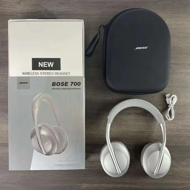 Bose Gray Gold Slim Oval Earcups Curved Metal-Accented Yoke Over-ear Headphones 8