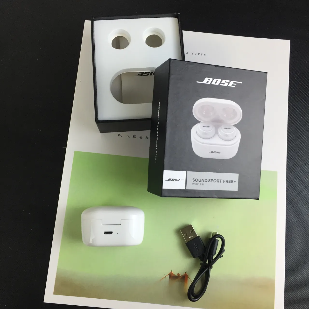 Bose SoundSport Free+ White Blue Compact Rounded Flat-Top Control Surface TWS Earbuds 3