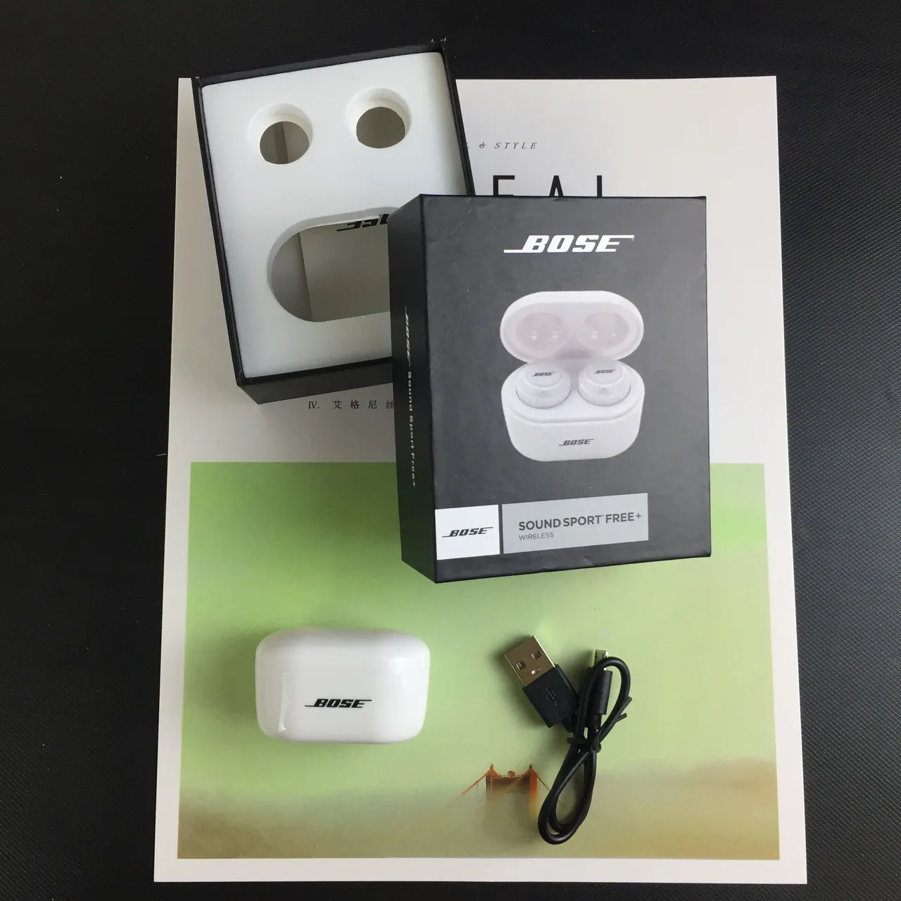Bose SoundSport Free+ White Blue Compact Rounded Flat-Top Control Surface TWS Earbuds 4