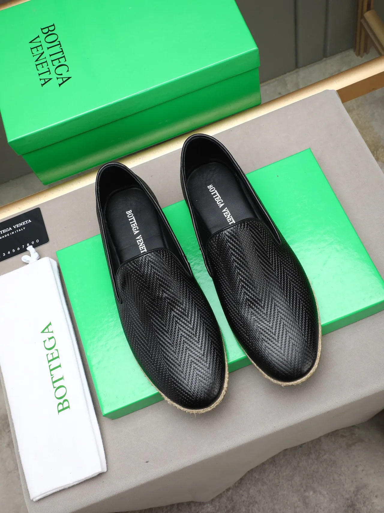 Bottega Veneta Andiamo Woven Leather Black Loafer 2