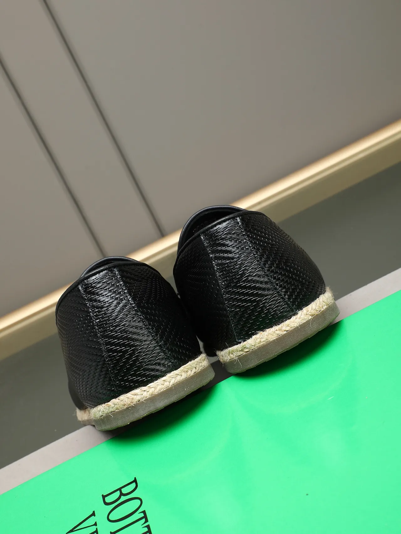 Bottega Veneta Andiamo Woven Leather Black Loafer 3