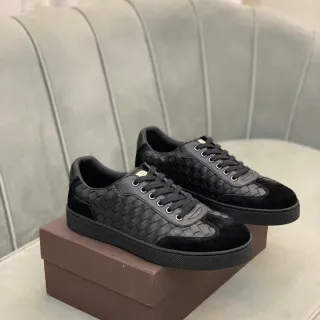 Bottega Veneta Cassette Black Intrecciato Woven Leather Lifestyle Sneakers