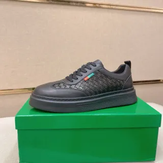 Bottega Veneta Cassette Black বোনা চামড়া লাইফস্টাইল স্নিকার্স