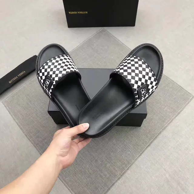 Bottega Veneta Cassette Checkerboard Platform Slippers 6