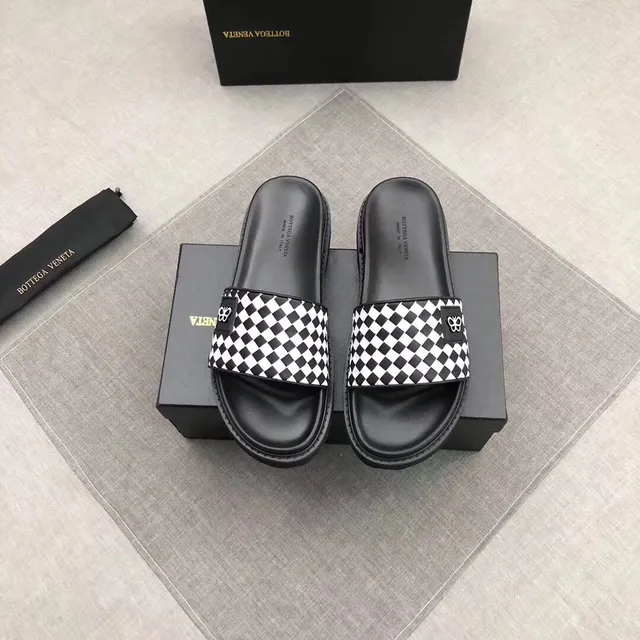 Bottega Veneta Cassette Checkerboard Platform Slippers 7
