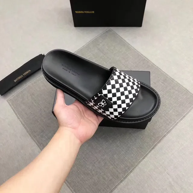 Bottega Veneta Cassette Checkerboard Platform Slippers 9