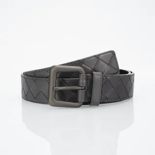 Bottega Veneta Cassette Intrecciato ধূসর চামড়ার বেল্ট