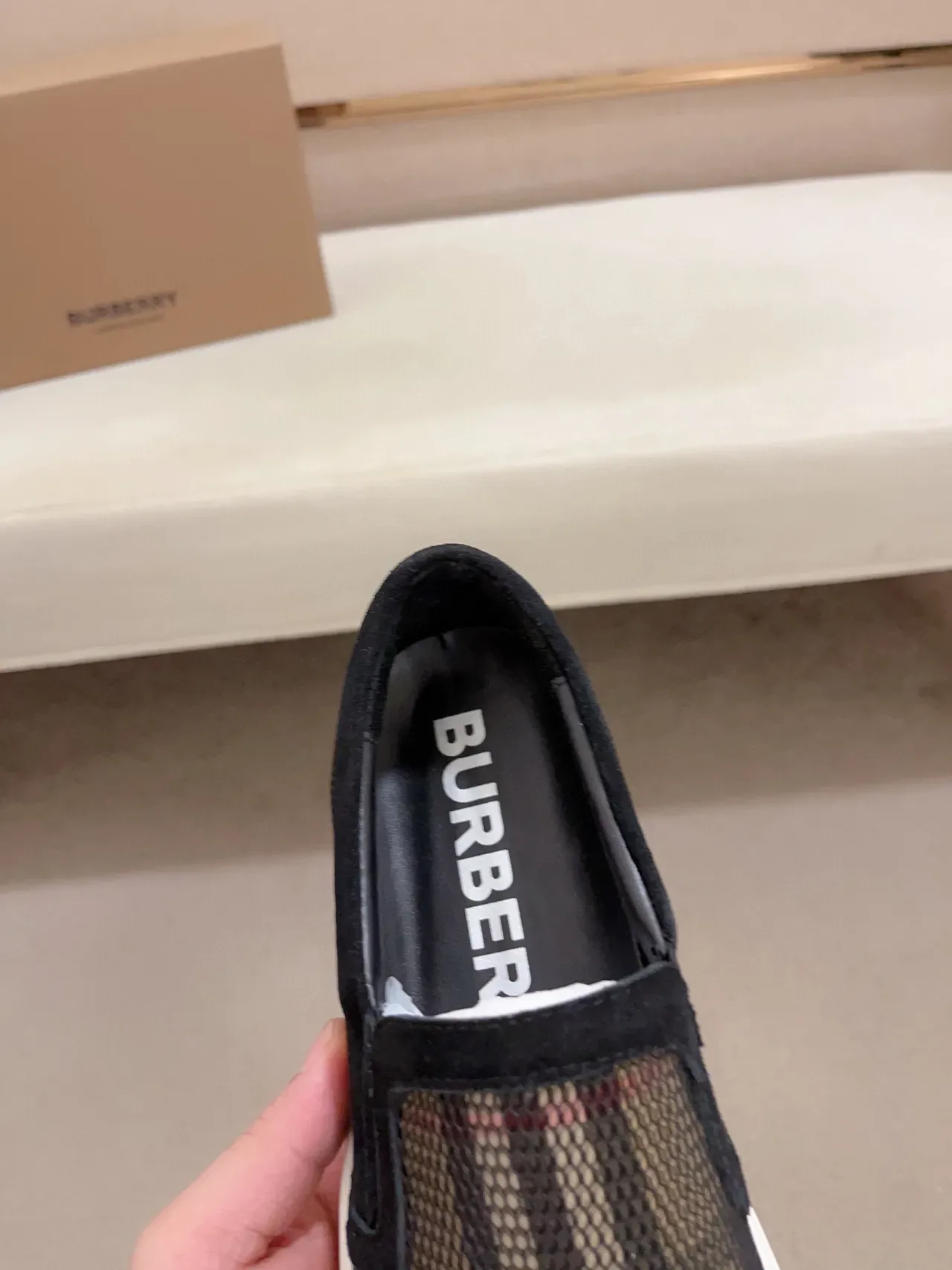 Burberry Check Malla Slip-On Lifestyle Zapalillas 6