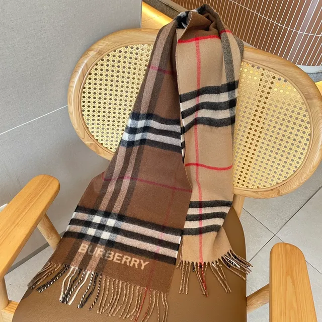 Burberry Classic Check Cachecol Marrom Bege Preto Branco Cashmere 2