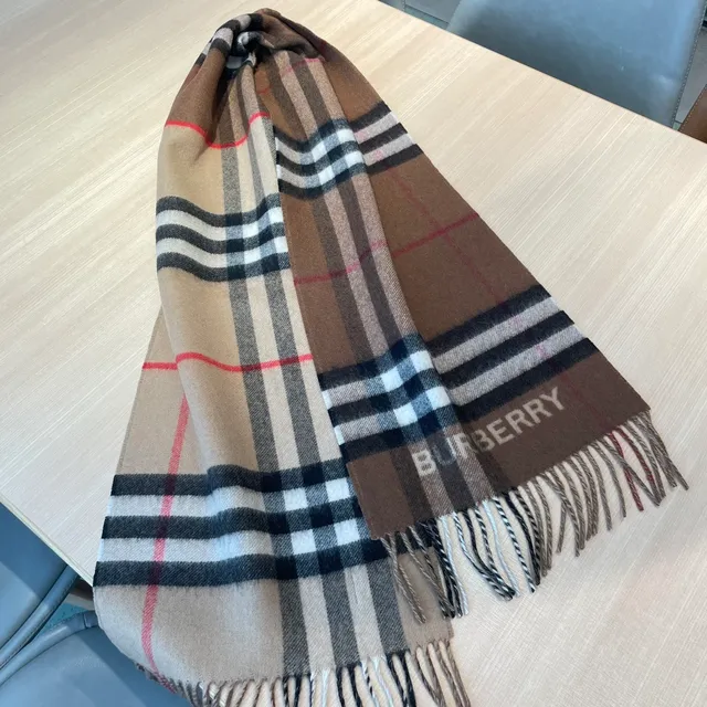 Burberry Classic Check Cachecol Marrom Bege Preto Branco Cashmere 3