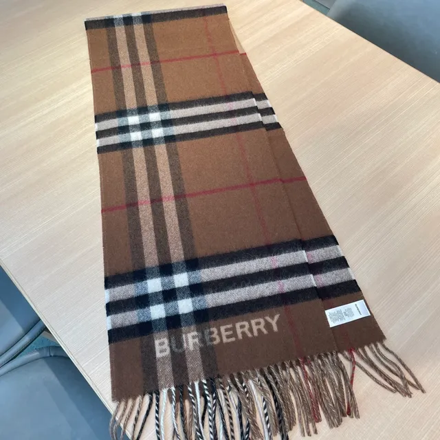 Burberry Classic Check Cachecol Marrom Bege Preto Branco Cashmere 6