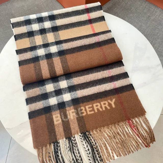 Burberry Classic Check Cachecol Marrom Bege Preto Branco Cashmere 7