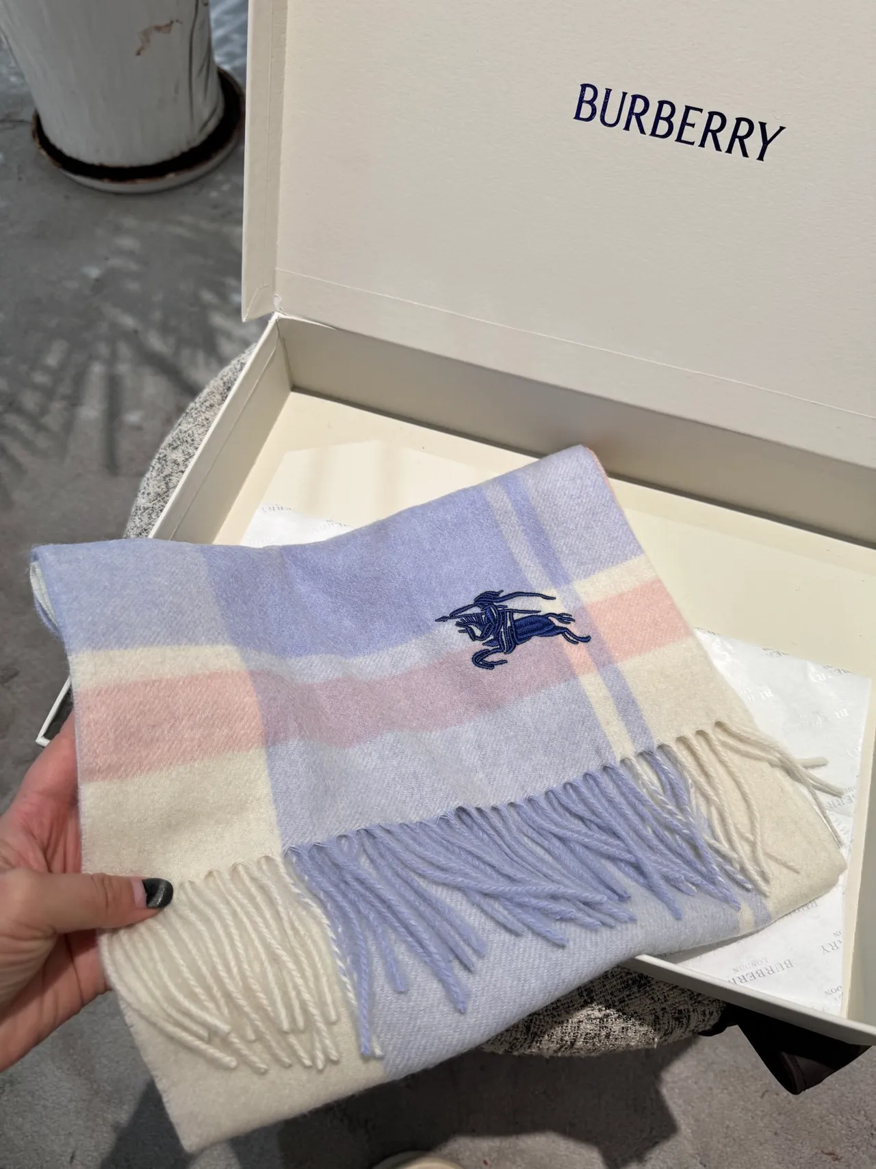 Burberry Caballero Cuadros Cachemira Bufanda 5