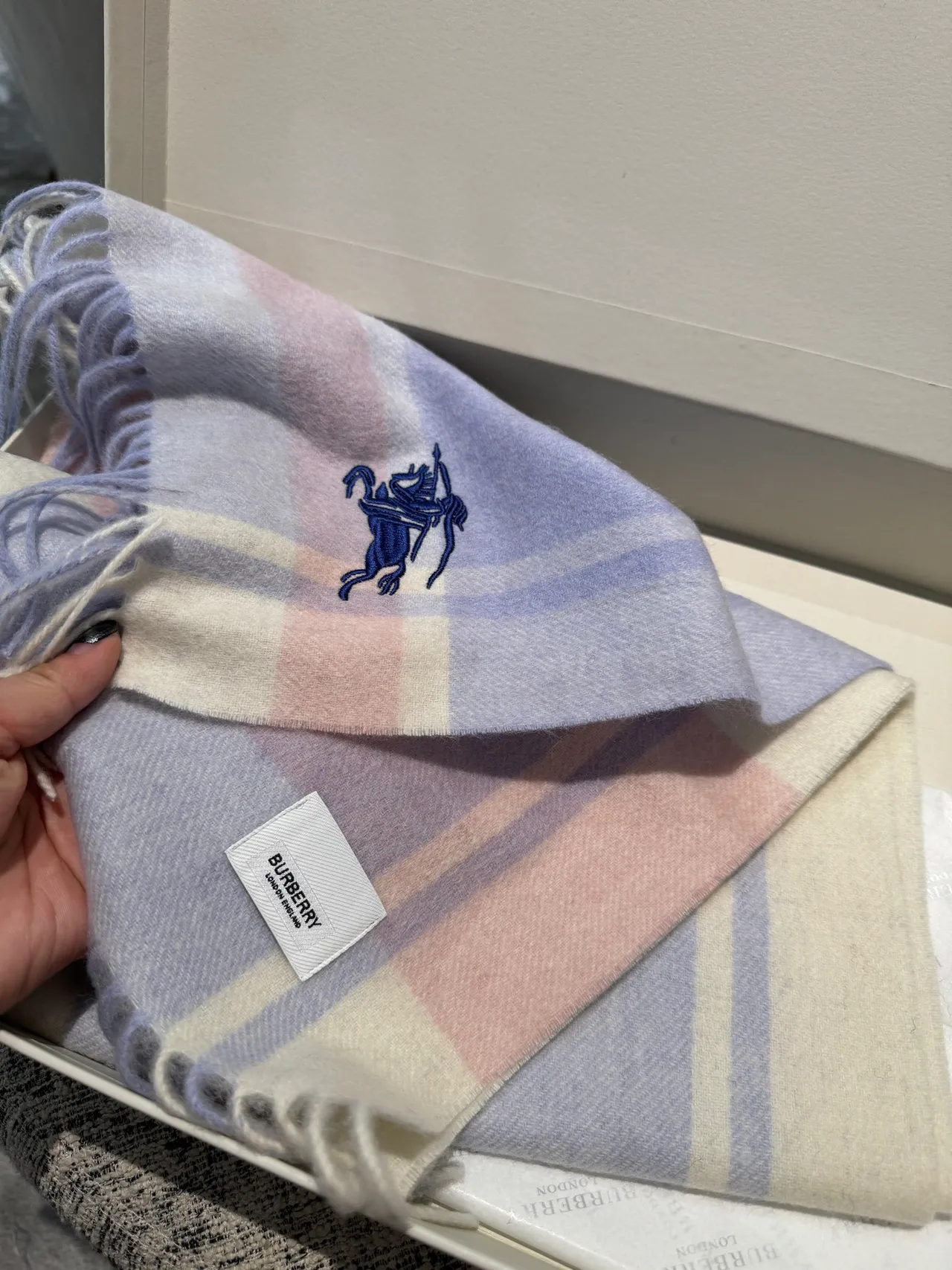 Burberry Caballero Cuadros Cachemira Bufanda 6